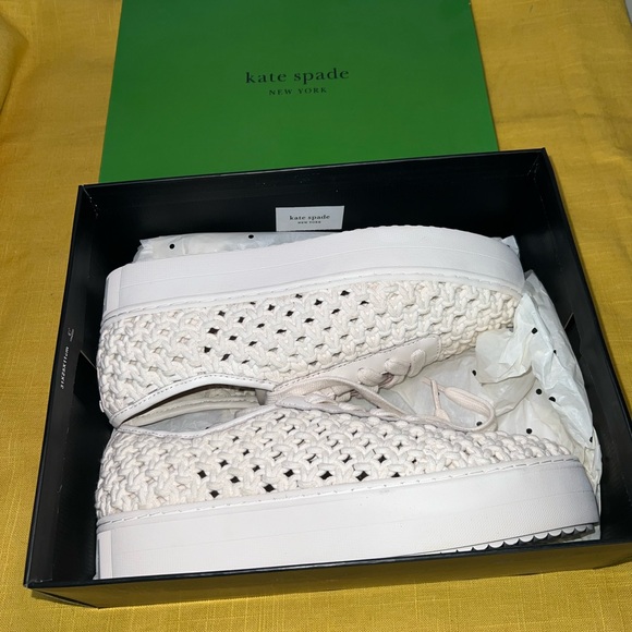 kate spade Shoes - Kate Spade‎ Serve Crochet Sneakers Ivory Size 9.5 - NEW - Fast Shipping 💯